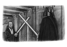 Load image into Gallery viewer, Black & white with character - Man drawn with star wars character - drawings and portraits from your photos - drawking.com - Drawking