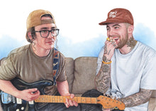 Load image into Gallery viewer, Color portrait - person drawn with celebrity Mac Miller - colour portrait - drawings and portraits from your photos - drawking.com - DrawKing