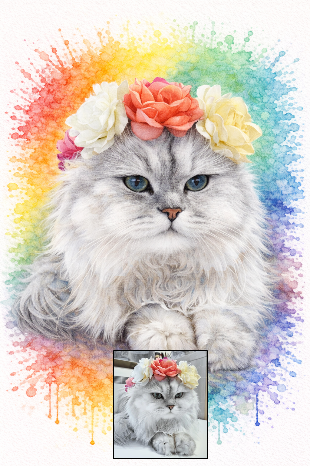Rainbow Bomb Pet Portrait