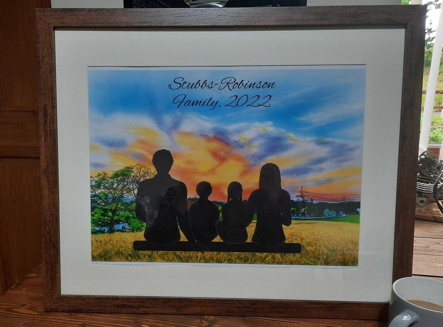 Silhouette Portrait with Background and text (includes shipping)