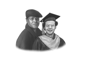 Black & White Graduation Portrait