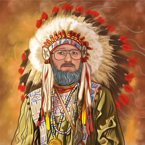 Color drawing as a character - Man drawn in tribal clothing - drawings and portraits from your photos - - drawking.com - DrawKing