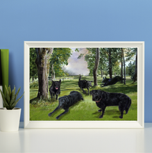 Load image into Gallery viewer, Color Portrait with pets/animals (with a drawn background)

