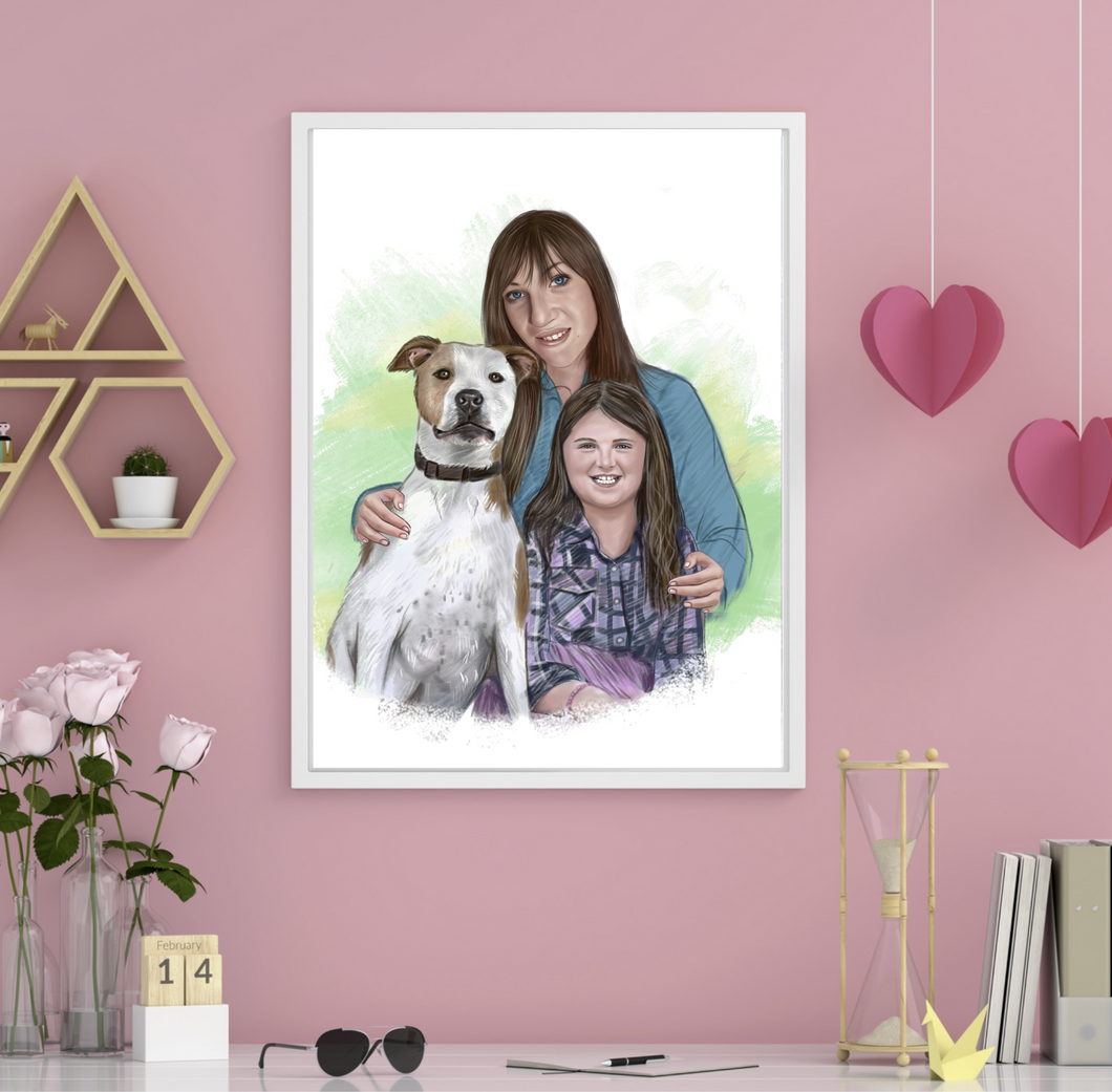 Color Portrait with pets/animals (without a background)